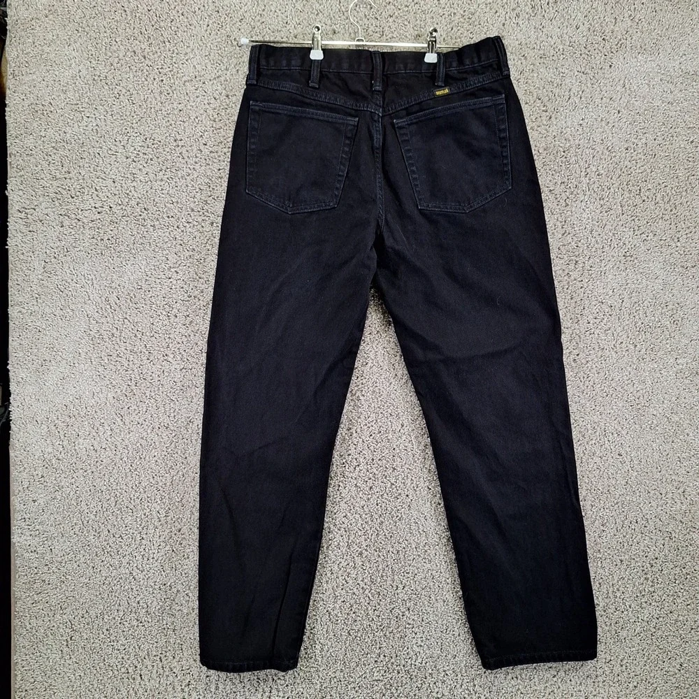 Rustler Jeans Mens 34x32 (Fits 33x30) Black Straight Leg Cotton Workwear Denim